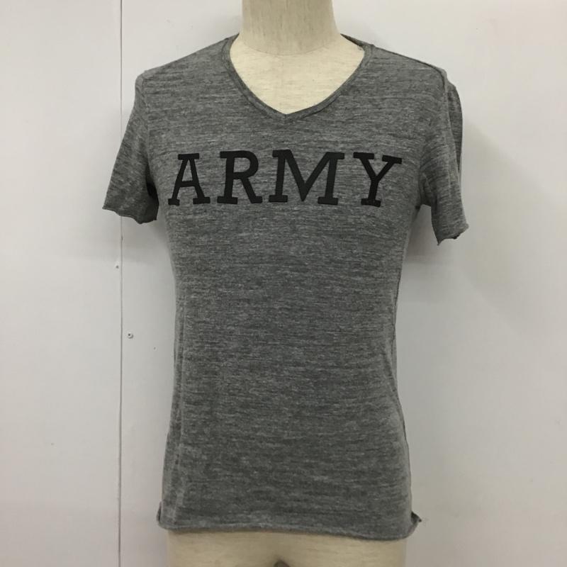 ダヴルジェイケイ wjk Tシャツ 半袖 半袖カットソー プリントTシャツ クルーネックカットソー M ロゴ、文字 灰 / グレー / メンズ USED 古着 中古 10104773