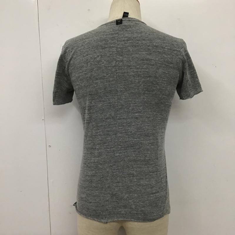 ダヴルジェイケイ wjk Tシャツ 半袖 半袖カットソー プリントTシャツ クルーネックカットソー M ロゴ、文字 灰 / グレー / メンズ USED 古着 中古 10104773
