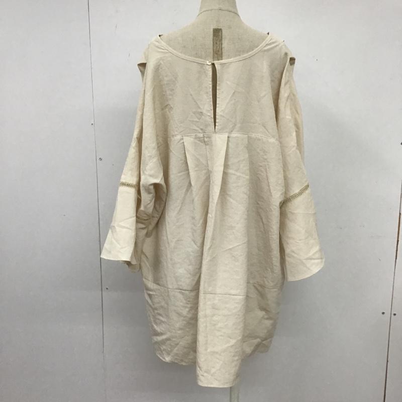 ジーナシス JEANASIS カットソー 七分袖 JS063444MC Vネック プルオーバー チュニック FREE 無地 アイボリー / アイボリー / レディース USED 古着 中古 10104775