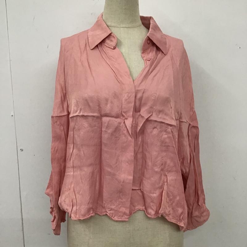 ザラ ZARA シャツ、ブラウス 半袖 半袖シャツ カラーシャツ ショート丈シャツ 前開シャツ S 無地 桃 / ピンク / レディース USED 古着 中古 10104796