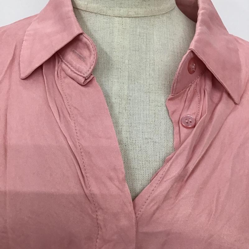 ザラ ZARA シャツ、ブラウス 半袖 半袖シャツ カラーシャツ ショート丈シャツ 前開シャツ S 無地 桃 / ピンク / レディース USED 古着 中古 10104796