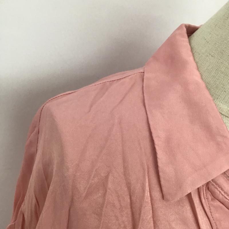 ザラ ZARA シャツ、ブラウス 半袖 半袖シャツ カラーシャツ ショート丈シャツ 前開シャツ S 無地 桃 / ピンク / レディース USED 古着 中古 10104796