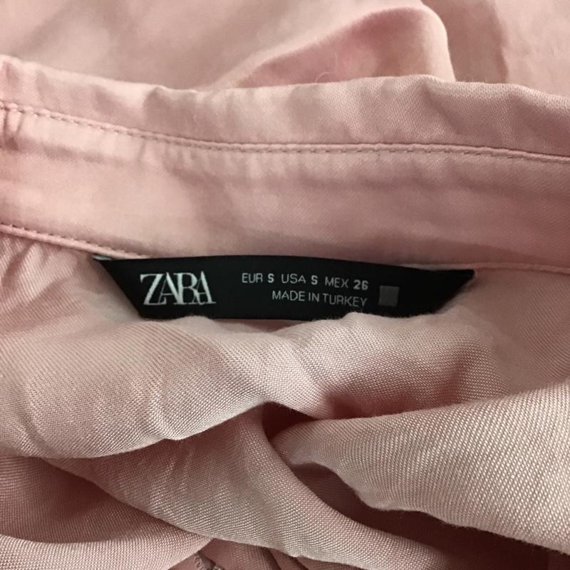 ザラ ZARA シャツ、ブラウス 半袖 半袖シャツ カラーシャツ ショート丈シャツ 前開シャツ S 無地 桃 / ピンク / レディース USED 古着 中古 10104796