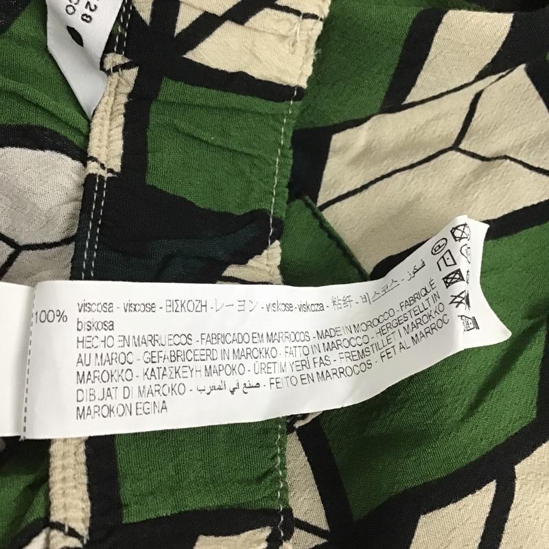 ザラ ZARA ボトムス ボトムス 総柄カジュアルパンツ スリムパンツ ストレートパンツ M 総柄 緑 / グリーン / X ベージュ / ベージュ / レディース USED 古着 中古 10104798