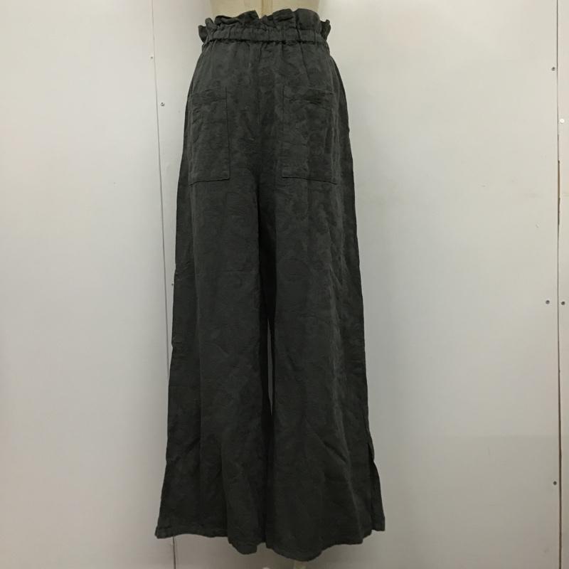 チャオパニック CIAOPANIC ボトムス ボトムス TYZ1031502A0004 綿麻ジャガードイージーパンツ ワイド 総柄 チャコールグレー / チャコールグレー / レディース USED 古着 中古 10104809