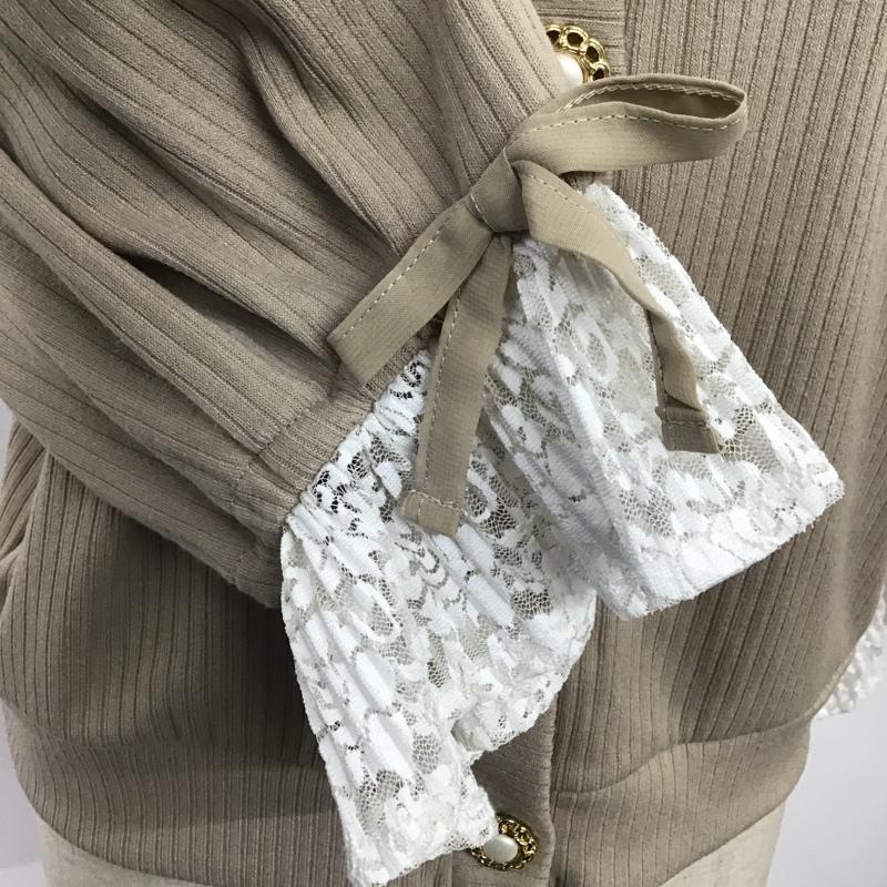 マジェスティックレゴン MAJESTIC LEGON カーディガン 長袖 1086010703 ボリュームスリーブリブカーデ 長袖カーディガン 前開カーディガン M 無地 ベージュ / ベージュ / レディース USED 古着 中古 10104817