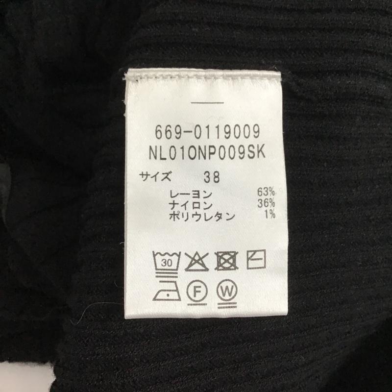 ナノユニバース nano・universe ワンピース ロングスカート 669-0119009 長袖ニットワンピース ロングワンピース Vネック リブニットワンピース 38 無地 黒 / ブラック / レディース USED 古着 中古 10104818