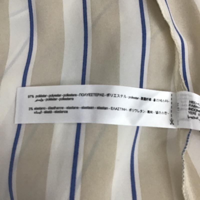 ザラ ZARA ワンピース ロングスカート 7969 063 066 ベルト付き 長袖 シャツワンピース S ストライプ 白 / ホワイト / X ベージュ / ベージュ / X 紺 / ネイビー / レディース USED 古着 中古 10104819