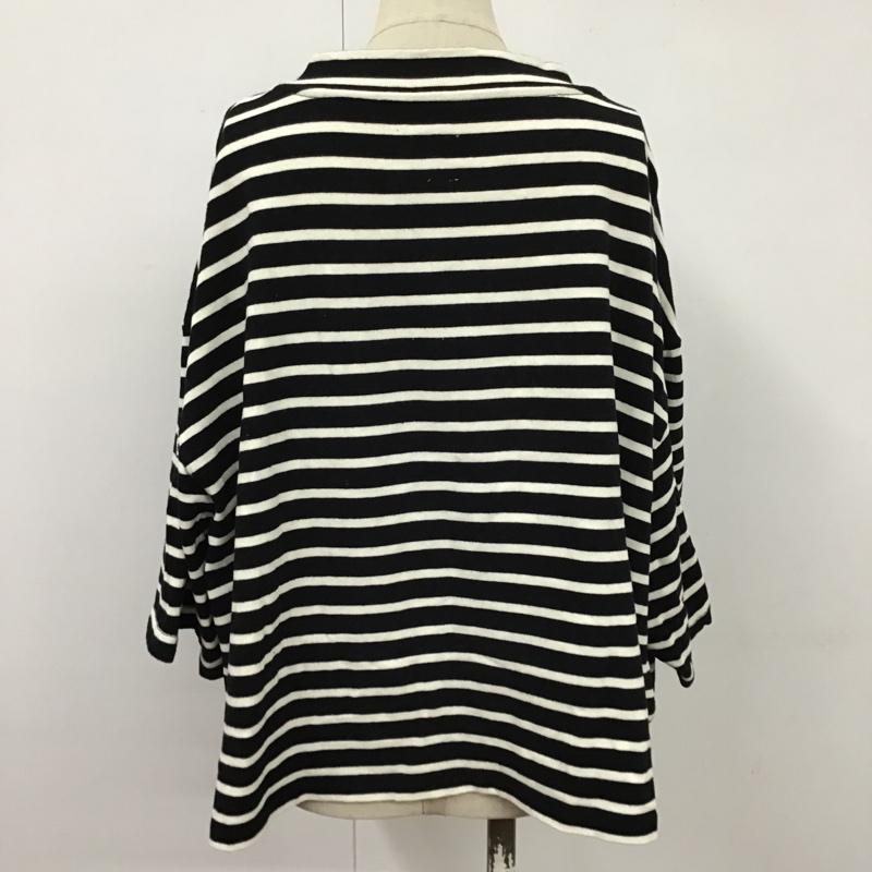 ピカデリー PICCADILLY カットソー 半袖 半袖カットソー ショート丈Tシャツ クルーネックカットソー ボーダー 38 ボーダー柄 白 / ホワイト / X 黒 / ブラック / レディース USED 古着 中古 10104824