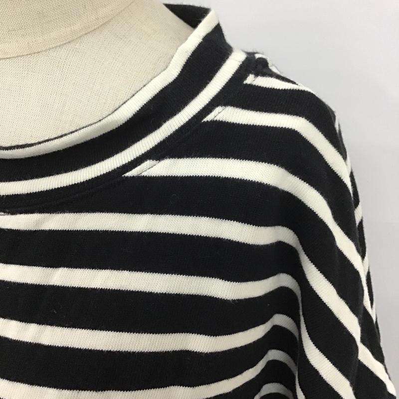 ピカデリー PICCADILLY カットソー 半袖 半袖カットソー ショート丈Tシャツ クルーネックカットソー ボーダー 38 ボーダー柄 白 / ホワイト / X 黒 / ブラック / レディース USED 古着 中古 10104824