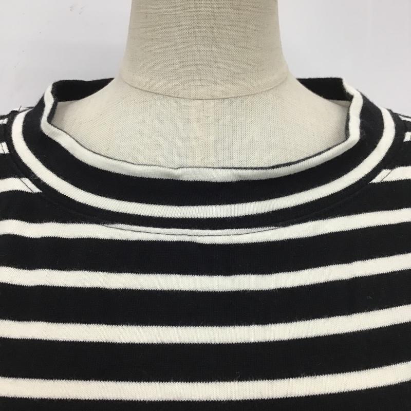 ピカデリー PICCADILLY カットソー 半袖 半袖カットソー ショート丈Tシャツ クルーネックカットソー ボーダー 38 ボーダー柄 白 / ホワイト / X 黒 / ブラック / レディース USED 古着 中古 10104824