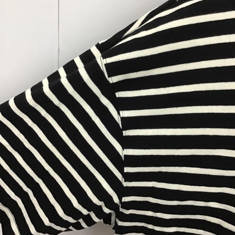 ピカデリー PICCADILLY カットソー 半袖 半袖カットソー ショート丈Tシャツ クルーネックカットソー ボーダー 38 ボーダー柄 白 / ホワイト / X 黒 / ブラック / レディース USED 古着 中古 10104824