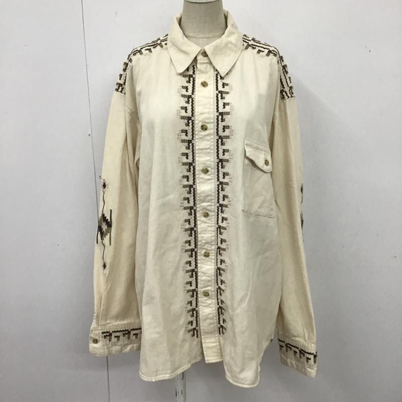 アングリッド Ungrid シャツ、ブラウス 長袖 112150437101-01 ネイティブ刺繍ビッグシャツ 長袖シャツ カジュアルシャツ FREE ネイティブ柄 ベージュ / ベージュ / レディース USED 古着 中古 10104825