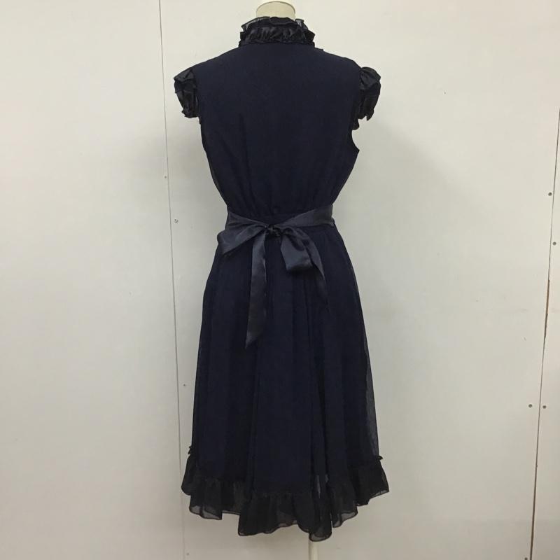 アクシーズファム axes femme ワンピース ロングスカート TY3413-10 フリル 半袖 リボン M 無地 紺 / ネイビー / レディース USED 古着 中古 10104826