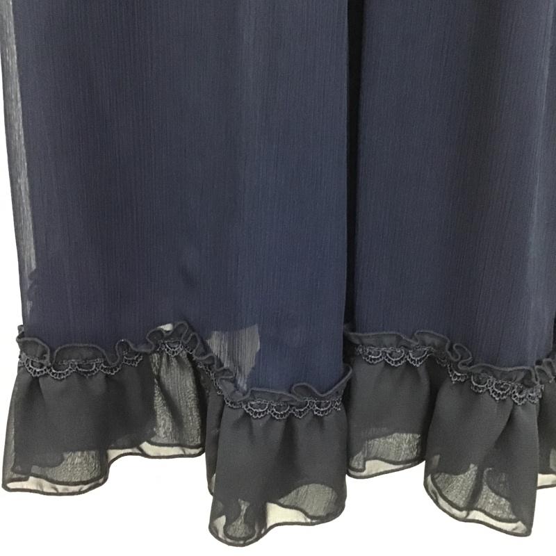 アクシーズファム axes femme ワンピース ロングスカート TY3413-10 フリル 半袖 リボン M 無地 紺 / ネイビー / レディース USED 古着 中古 10104826