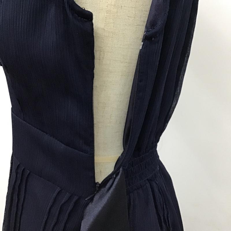 アクシーズファム axes femme ワンピース ロングスカート TY3413-10 フリル 半袖 リボン M 無地 紺 / ネイビー / レディース USED 古着 中古 10104826