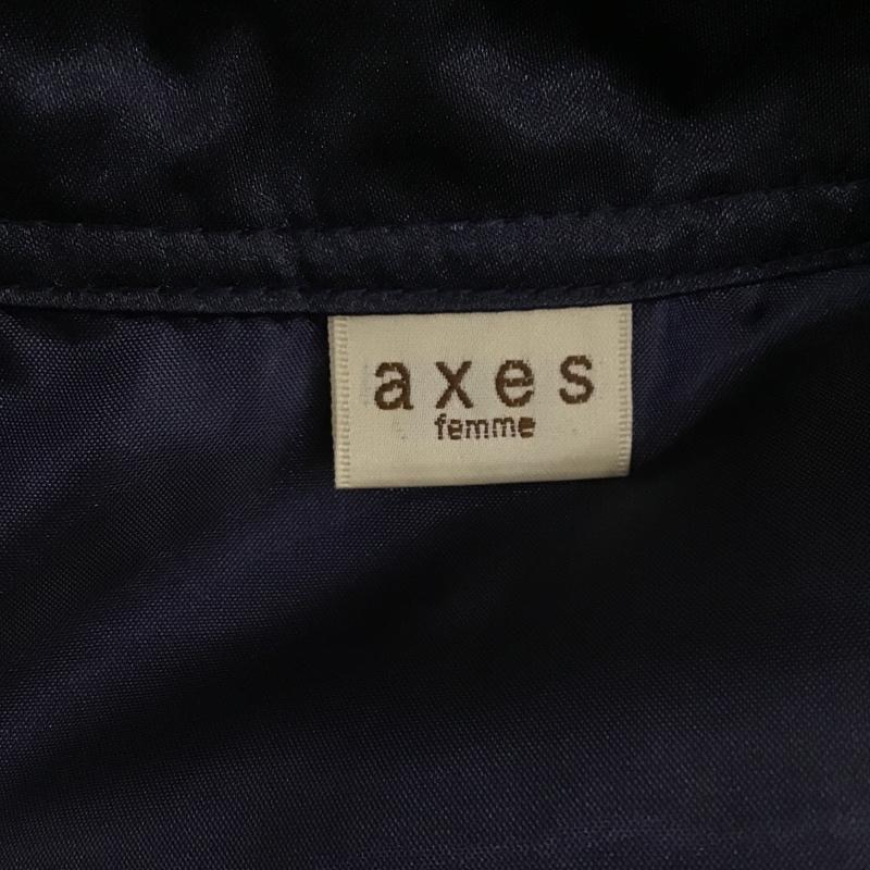 アクシーズファム axes femme ワンピース ロングスカート TY3413-10 フリル 半袖 リボン M 無地 紺 / ネイビー / レディース USED 古着 中古 10104826