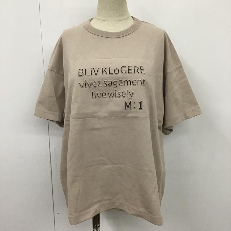 ブランバスク blanc basque カットソー 半袖 BB12-944 天竺エンボスプリントTシャツ 半袖カットソー クルーネックカットソー 38 ロゴ、文字 茶 / ブラウン /  レディース USED 古着 中古 10104827