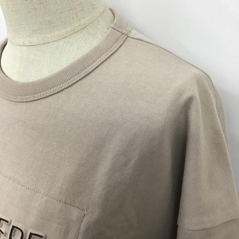ブランバスク blanc basque カットソー 半袖 BB12-944 天竺エンボスプリントTシャツ 半袖カットソー クルーネックカットソー 38 ロゴ、文字 茶 / ブラウン /  レディース USED 古着 中古 10104827