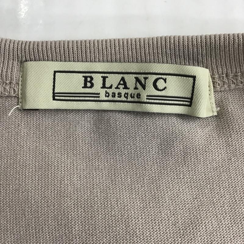 ブランバスク blanc basque カットソー 半袖 BB12-944 天竺エンボスプリントTシャツ 半袖カットソー クルーネックカットソー 38 ロゴ、文字 茶 / ブラウン /  レディース USED 古着 中古 10104827