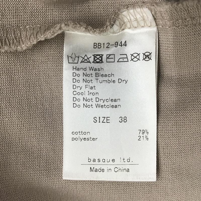 ブランバスク blanc basque カットソー 半袖 BB12-944 天竺エンボスプリントTシャツ 半袖カットソー クルーネックカットソー 38 ロゴ、文字 茶 / ブラウン /  レディース USED 古着 中古 10104827