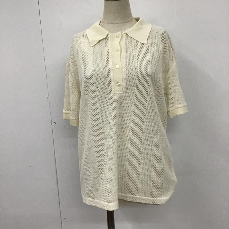 ザラ ZARA ポロシャツ 半袖 メッシュ S 無地 アイボリー / アイボリー / レディース USED 古着 中古 10104836