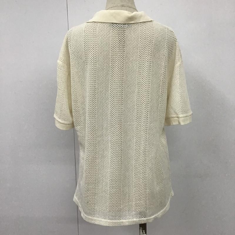 ザラ ZARA ポロシャツ 半袖 メッシュ S 無地 アイボリー / アイボリー / レディース USED 古着 中古 10104836