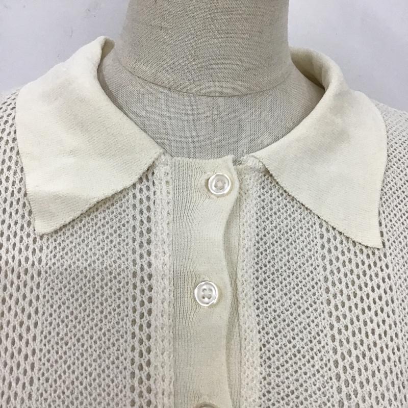 ザラ ZARA ポロシャツ 半袖 メッシュ S 無地 アイボリー / アイボリー / レディース USED 古着 中古 10104836