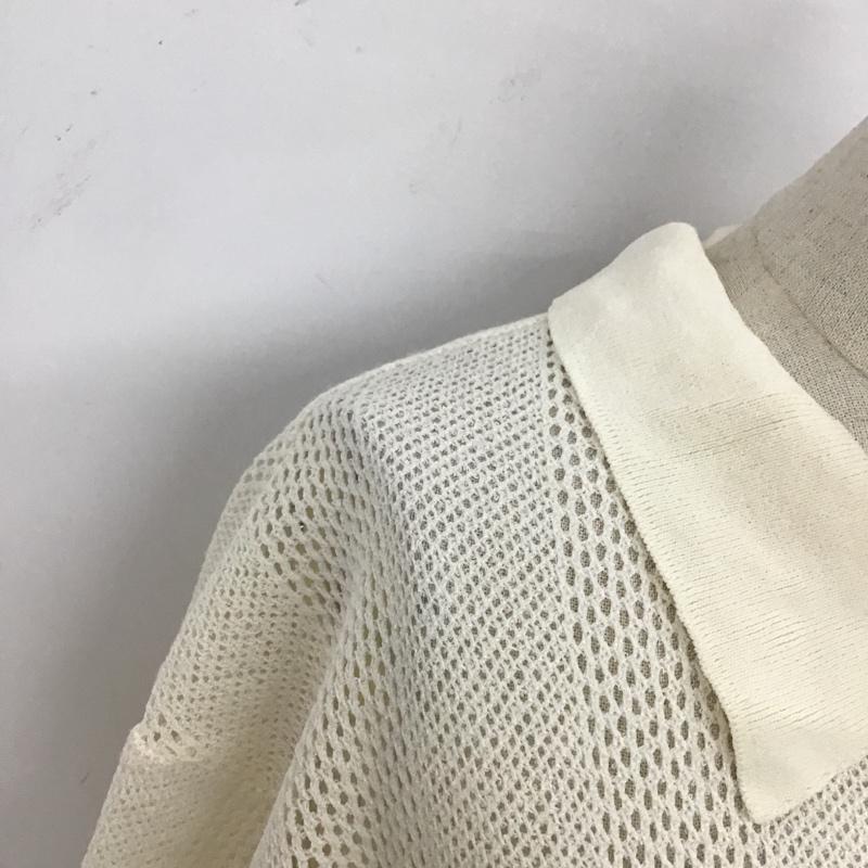 ザラ ZARA ポロシャツ 半袖 メッシュ S 無地 アイボリー / アイボリー / レディース USED 古着 中古 10104836