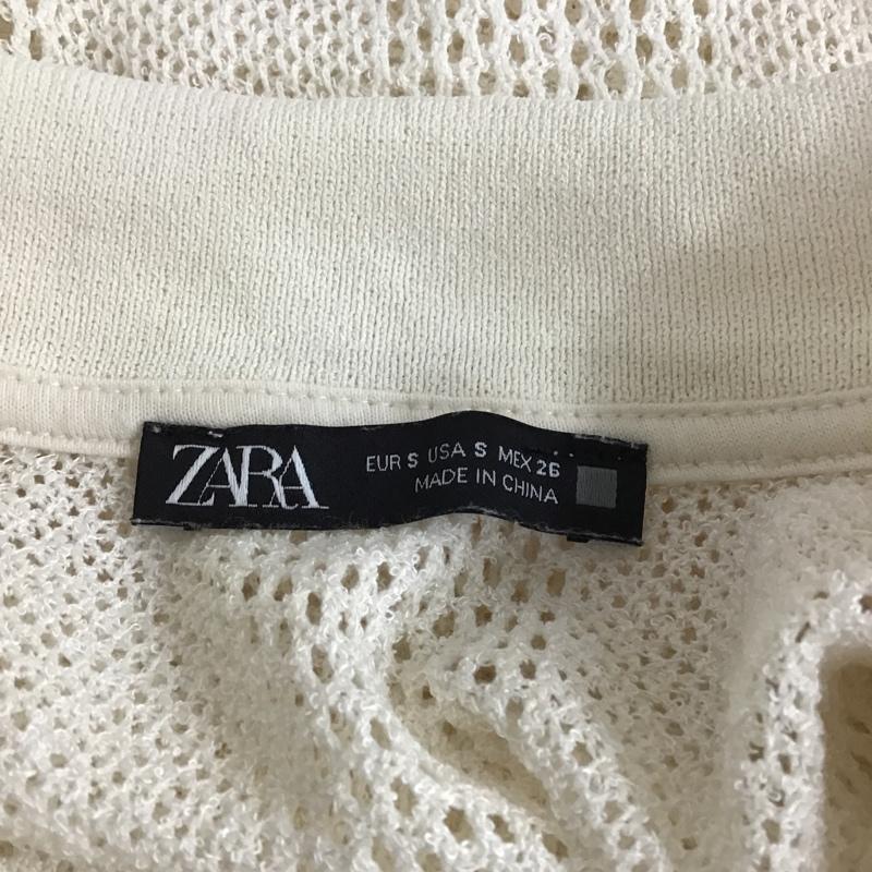 ザラ ZARA ポロシャツ 半袖 メッシュ S 無地 アイボリー / アイボリー / レディース USED 古着 中古 10104836