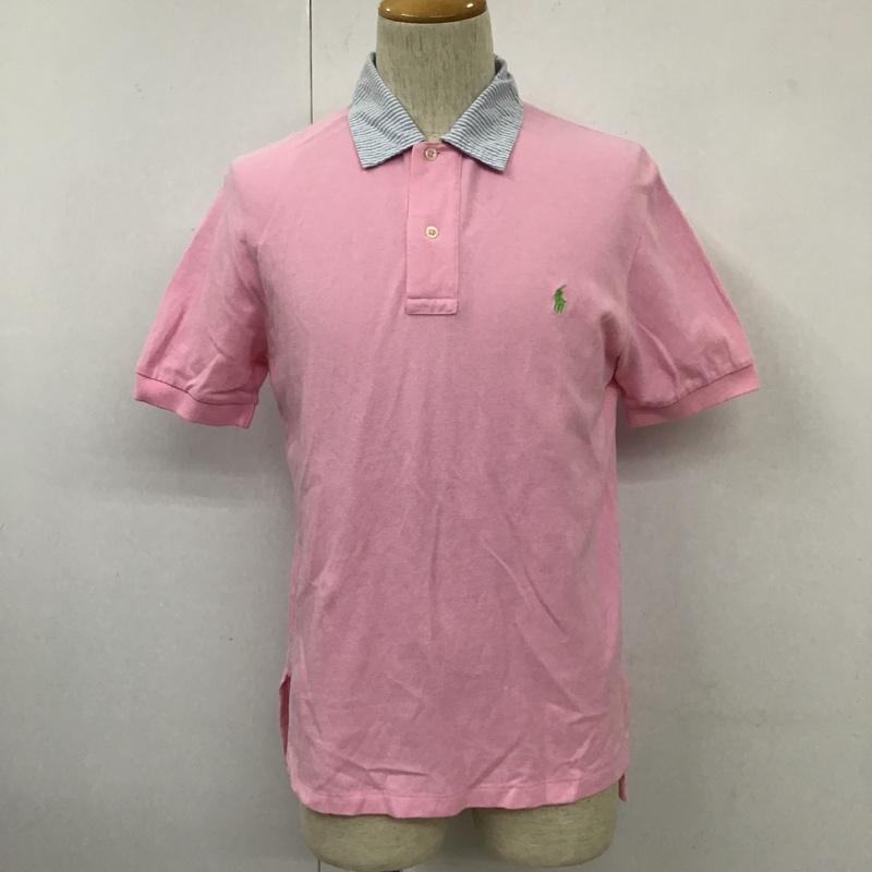 ポロバイラルフローレン Polo by RALPH LAUREN ポロシャツ 半袖 半袖ポロシャツ カラーシャツ 半袖カットソー M ロゴ、文字 桃 / ピンク / メンズ USED 古着 中古 10104844