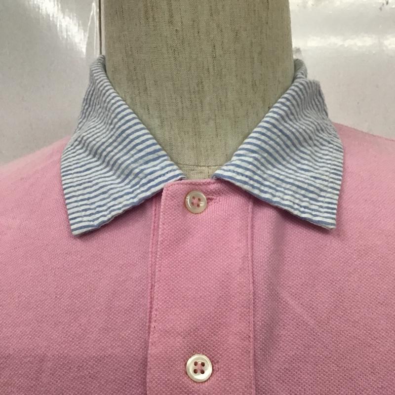 ポロバイラルフローレン Polo by RALPH LAUREN ポロシャツ 半袖 半袖ポロシャツ カラーシャツ 半袖カットソー M ロゴ、文字 桃 / ピンク / メンズ USED 古着 中古 10104844