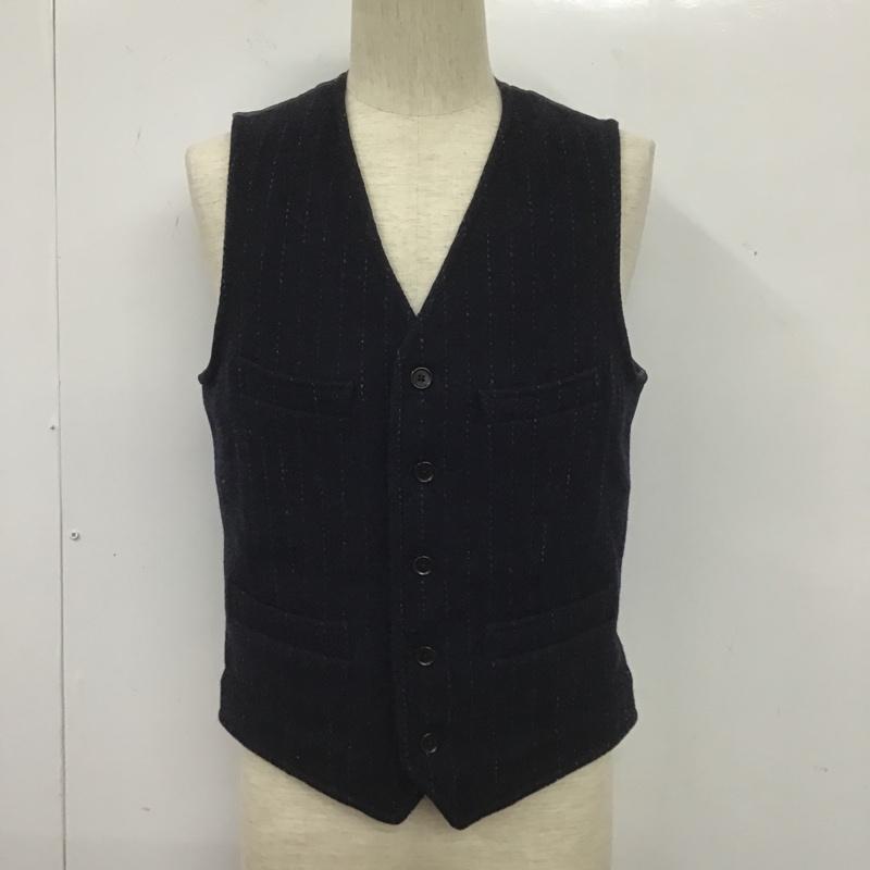 ハリスツイード HARRIS TWEED ベスト ベスト MSB-12AW16 ベスト コットンベスト ストライプベスト M ストライプ 紺 / ネイビー / メンズ USED 古着 中古 10104862