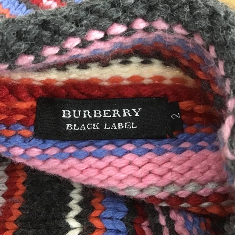 バーバリーブラックレーベル BURBERRY BLACK LABEL ニット、セーター 長袖 長袖ニットカットソー ニット セーター クルーネックニット 2 ボーダー柄 マルチカラー / マルチカラー / メンズ USED 古着 中古 10104867