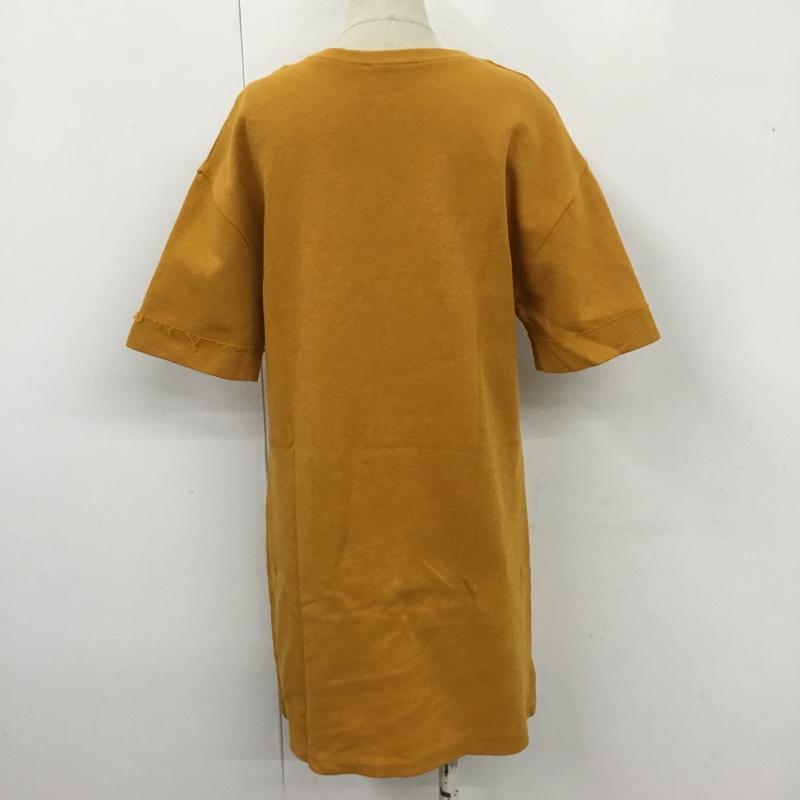 ザラ ZARA ワンピース ひざ丈スカート 4174 304 305 Tシャツワンピース 半袖 S 無地 橙 / オレンジ / レディース USED 古着 中古 10104878