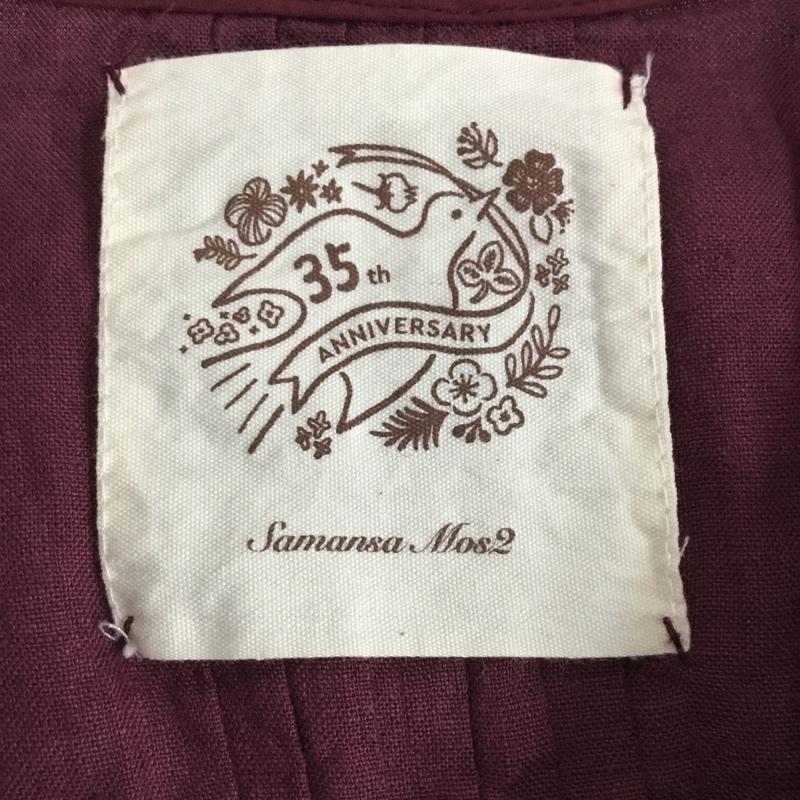 サマンサモスモス Samansa Mos2 カットソー 長袖 1710474 35周年 ブラウス リネン FREE 刺繍 ボルドー / ボルドー /  レディース USED 古着 中古 10104885