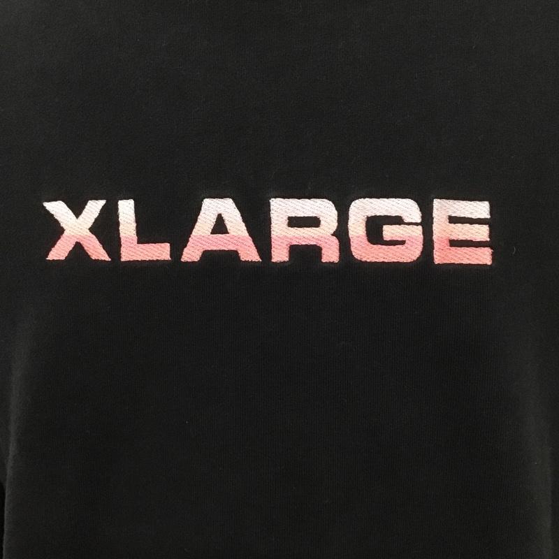 エクストララージ XLARGE トレーナー 長袖 長袖スウェット 長袖トレーナー リブカットソー 長袖カットソー 刺繍トレーナー M ロゴ、文字 黒 / ブラック / メンズ USED 古着 中古 10104886