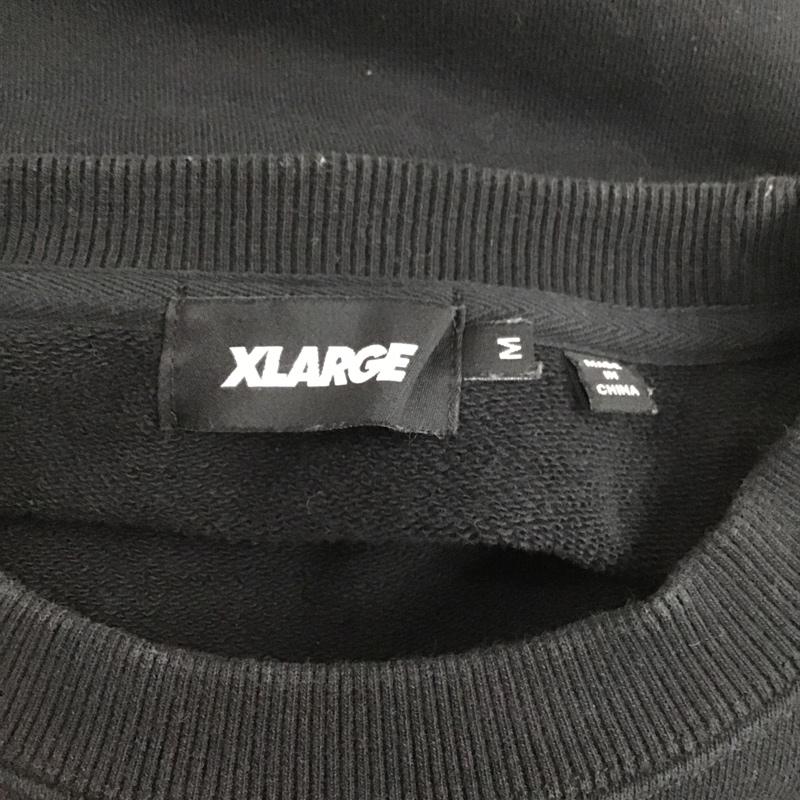 エクストララージ XLARGE トレーナー 長袖 長袖スウェット 長袖トレーナー リブカットソー 長袖カットソー 刺繍トレーナー M ロゴ、文字 黒 / ブラック / メンズ USED 古着 中古 10104886