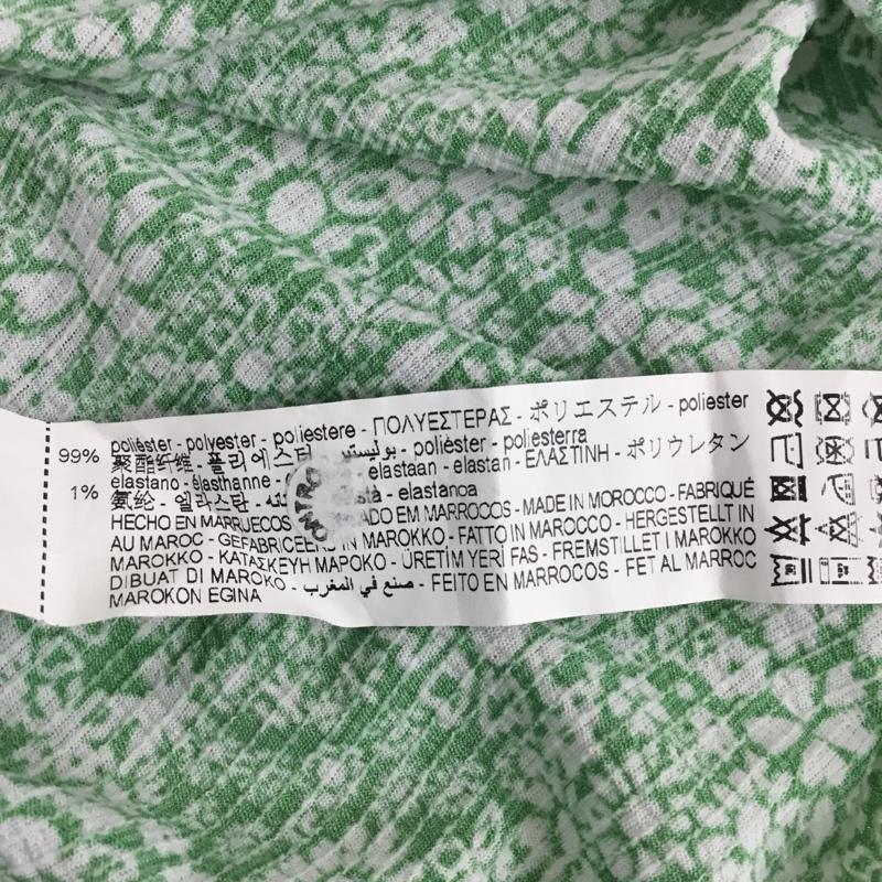 ザラ ZARA ワンピース ロングスカート 1165 190 500 Vネック 半袖 M 花柄 緑 / グリーン / X 白 / ホワイト / レディース USED 古着 中古 10104887