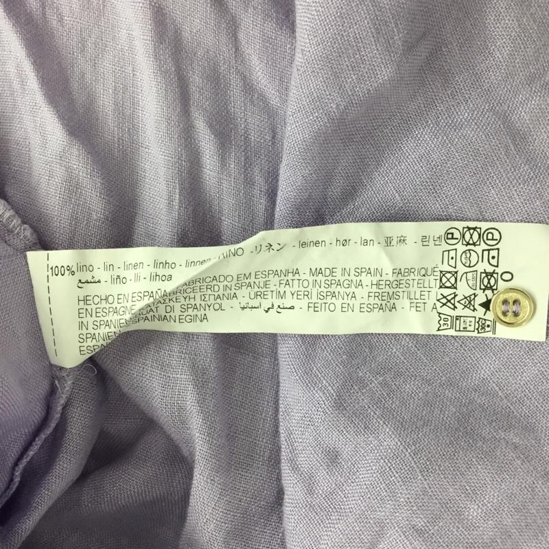 ザラ ZARA シャツ、ブラウス 長袖 長袖シャツ ノーカラーシャツ ポケットシャツ 長袖カットソー M 無地 紫 / パープル / レディース USED 古着 中古 10104900
