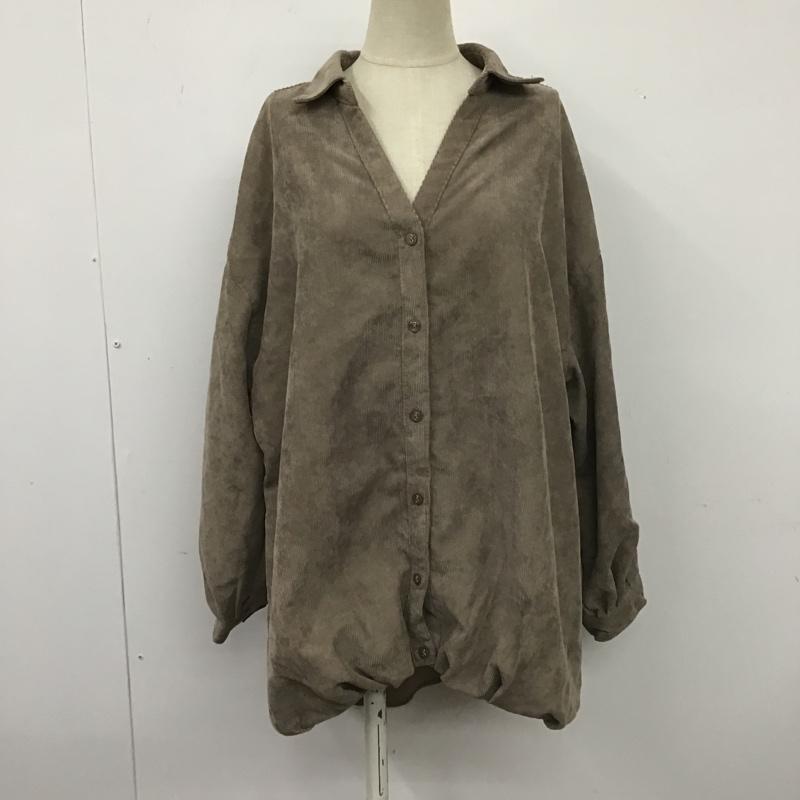 レイカズン Ray Cassin シャツ、ブラウス 長袖 長袖シャツ コーデュロイシャツ カラーシャツ カジュアルシャツ FREE 無地 茶 / ブラウン / レディース USED 古着 中古 10104905