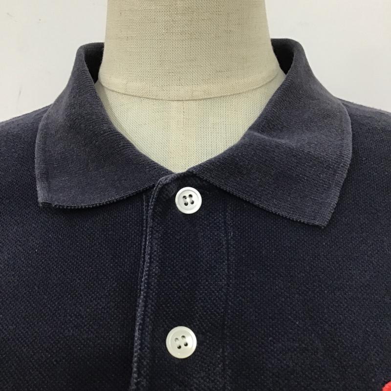 プレイコムデギャルソン PLAY COMME des GARCONS ポロシャツ 半袖 AZ-T005 ハート ワッペン S ワンポイント 紺 / ネイビー / レディース USED 古着 中古 10104917