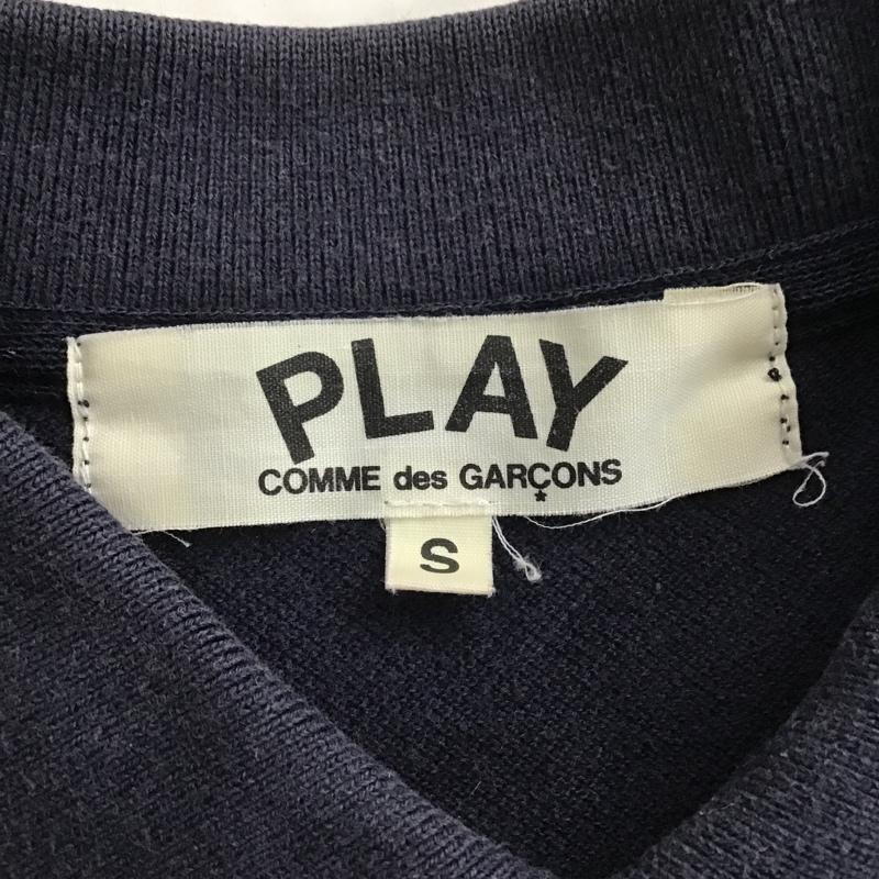 プレイコムデギャルソン PLAY COMME des GARCONS ポロシャツ 半袖 AZ-T005 ハート ワッペン S ワンポイント 紺 / ネイビー / レディース USED 古着 中古 10104917