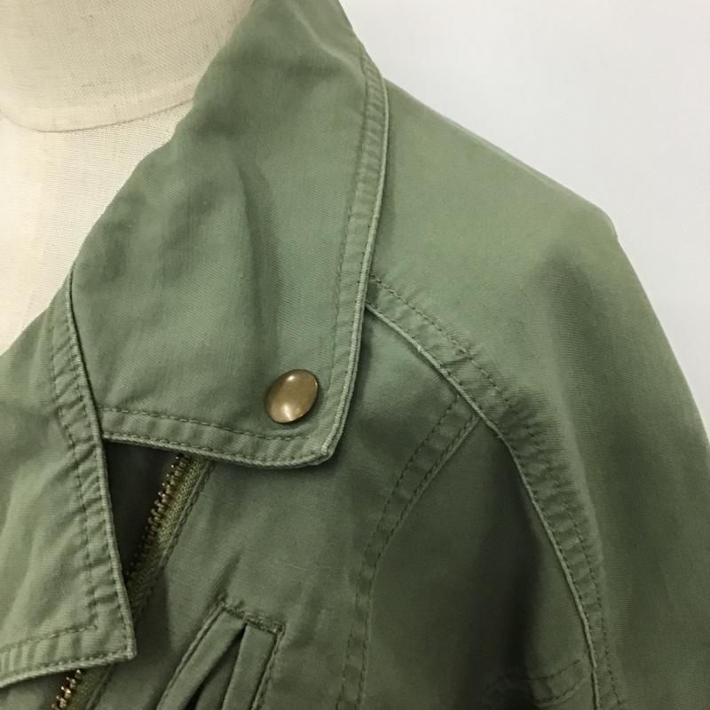 エヘカソポ ehka sopo ジャケット、上着 ライダース コットン M 無地 カーキ / カーキ / レディース USED 古着 中古 10104920