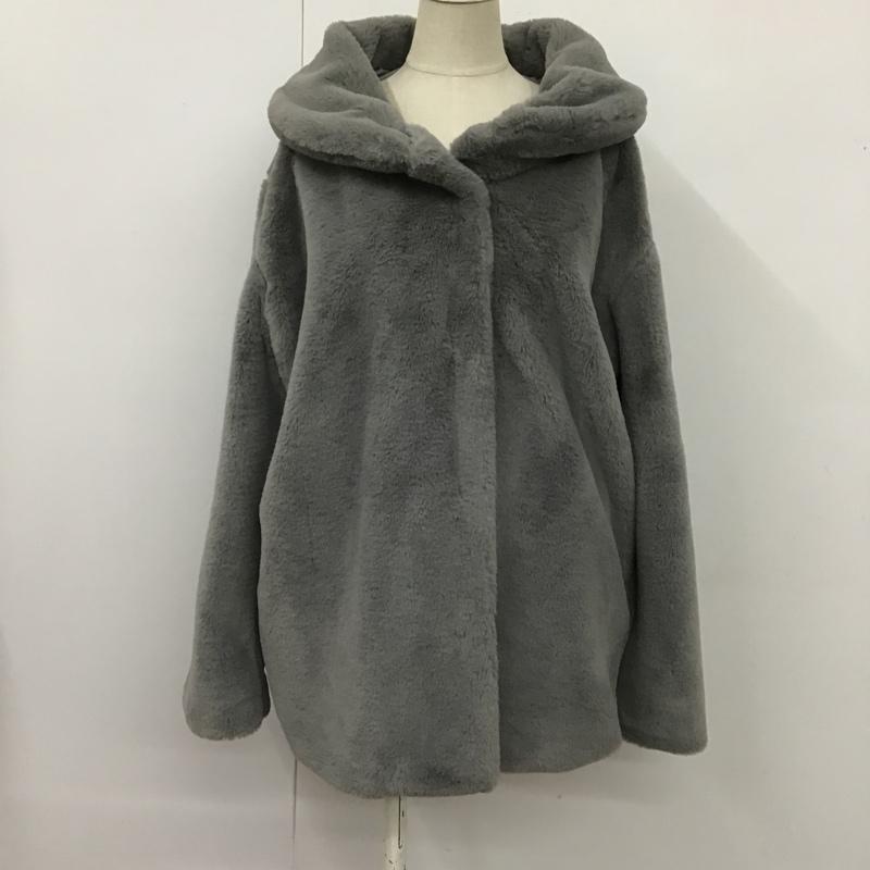 アズールバイマウジー AZUL BY MOUSSY コート コート一般 250EAC30-255I フラッフィーショールカラーコート アウター カラージャケット M 無地 灰 / グレー / レディース USED 古着 中古 10104928