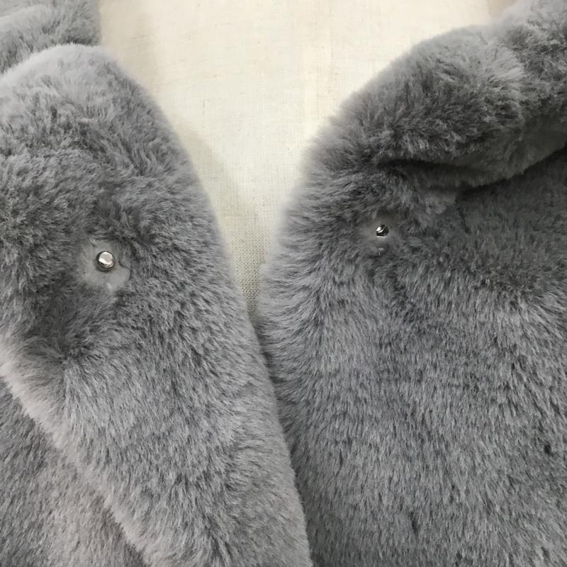 アズールバイマウジー AZUL BY MOUSSY コート コート一般 250EAC30-255I フラッフィーショールカラーコート アウター カラージャケット M 無地 灰 / グレー / レディース USED 古着 中古 10104928