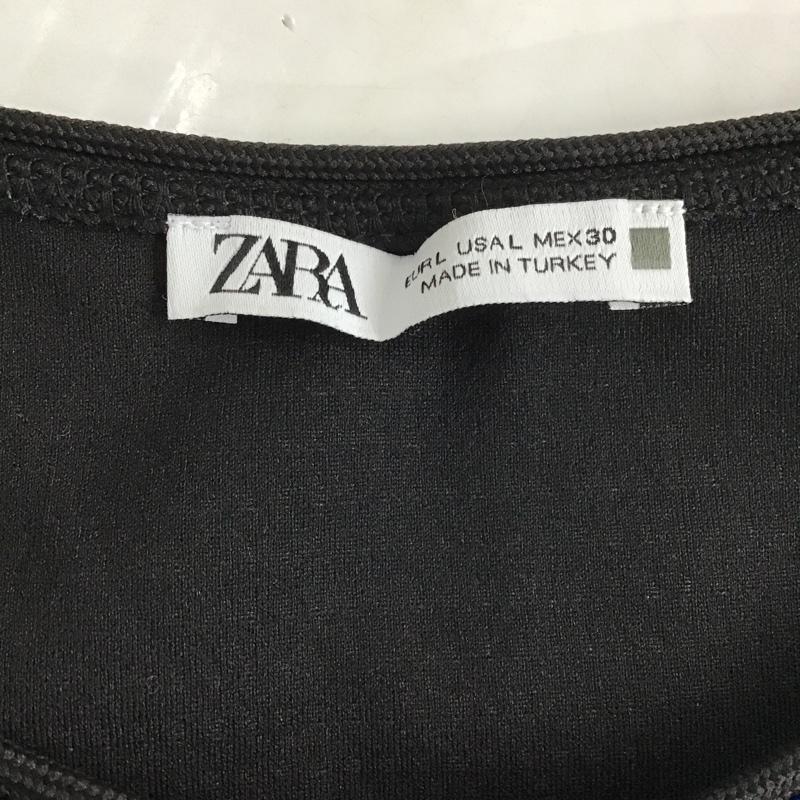 ザラ ZARA カットソー 半袖 フルジップ ジップアップ L  白 / ホワイト / X 黒 / ブラック / X 青 / ブルー /  レディース USED 古着 中古 10104929