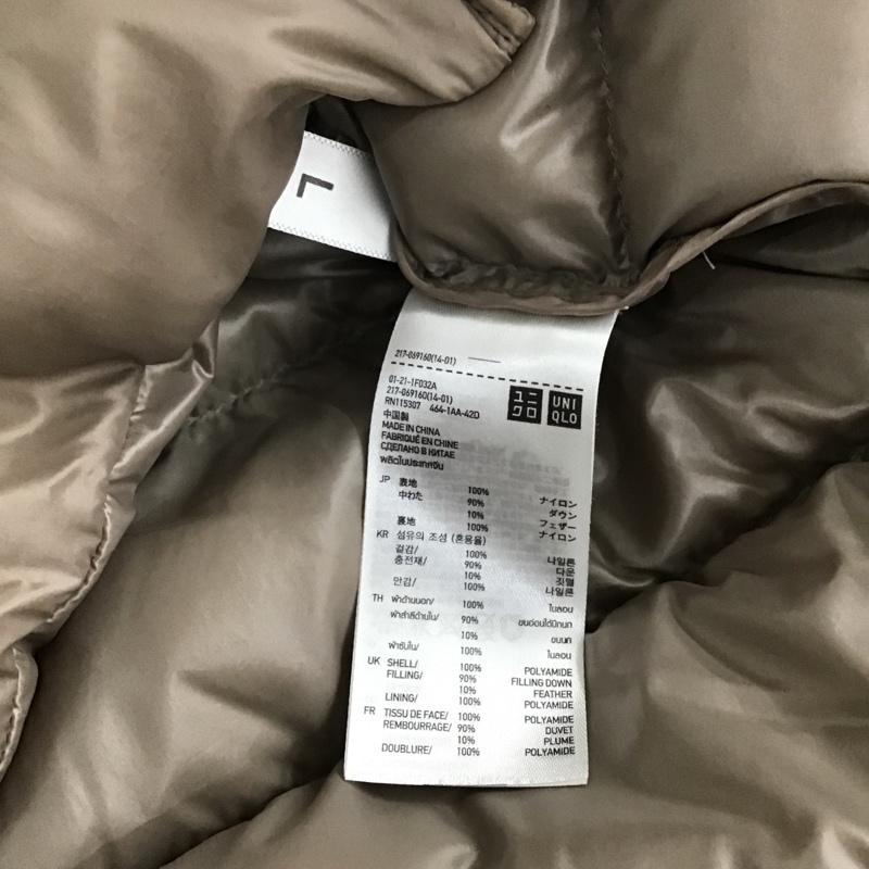 ユニクロ UNIQLO ジャケット、上着 ジャンパー、ブルゾン 217-069160 ウルトラライトダウン ロングコート ジップアップジャケット L 無地 ベージュ / ベージュ / レディース USED 古着 中古 10104930