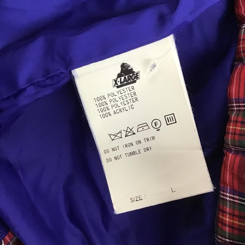 エクストララージ XLARGE ジャケット、上着 ジャケット、ブレザー 0184506 中綿ジャケット L チェック 赤 / レッド / X 白 / ホワイト / X 黒 / ブラック / X 青 / ブルー / X 黄 / イエロー / X 緑 / グリーン / メンズ USED 古着 中古 10104944