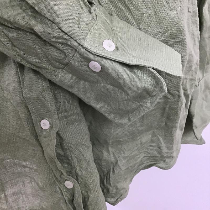 ザラ ZARA シャツ、ブラウス 長袖 長袖シャツ カラーシャツ ポケットシャツ 長袖カットソー M 無地 カーキ / カーキ / レディース USED 古着 中古 10104948